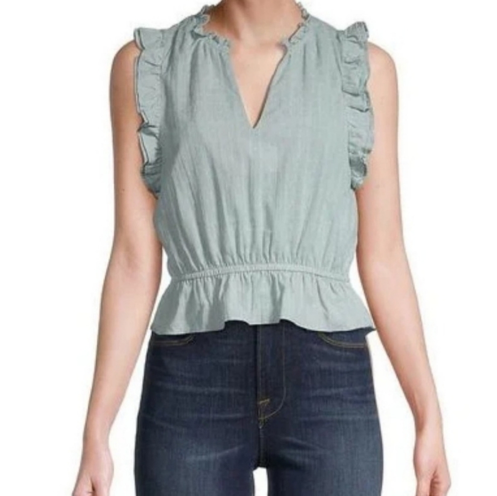 BD Dakota Sage Ruffled Peplum Blouse